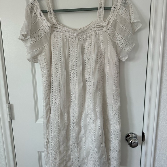 The Impeccable Pig Dresses & Skirts - The Impeccable Pig White Lace Mini Dress Off Shoulder Dress